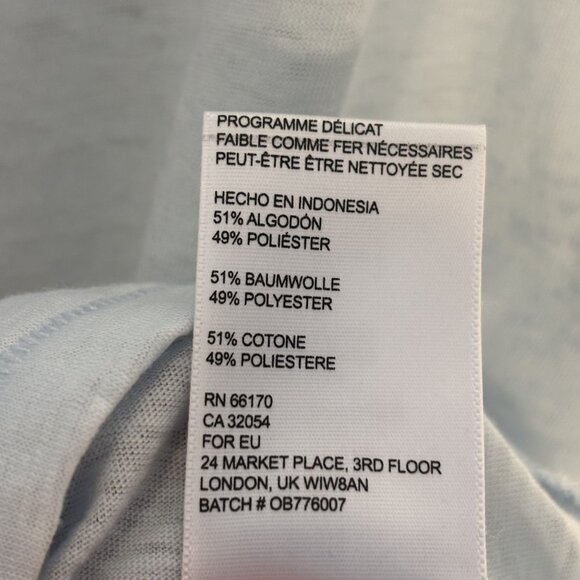 Urban Outfitters Light Blue Short Sleeve Crewneck T-Shirt S-P Made In Indonesia - Picture 9 of 10